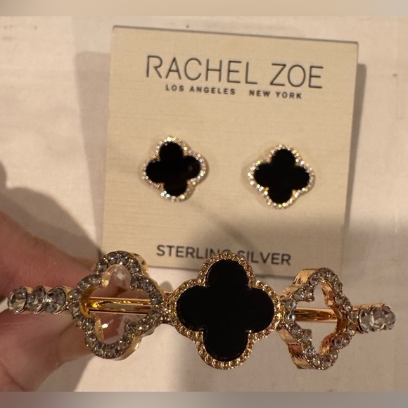 Rachel Zoe Sterling Silver 18kt Gold Plated Clover SetNWOT